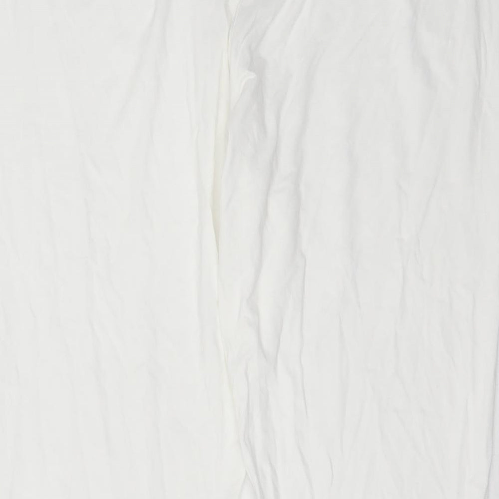 NEXT Womens White  Viscose Cropped Leggings Size 18 L20 in