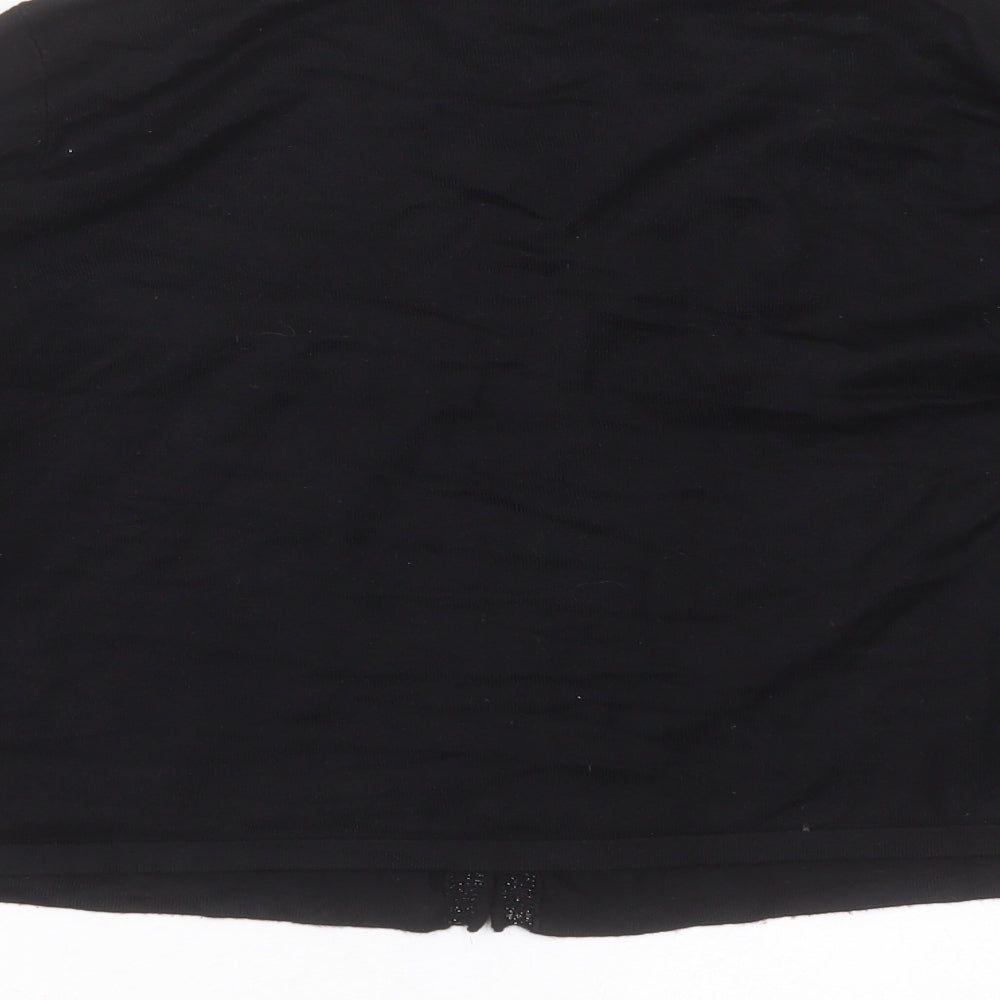 Papaya Womens Black V-Neck  Viscose Cardigan Jumper Size L