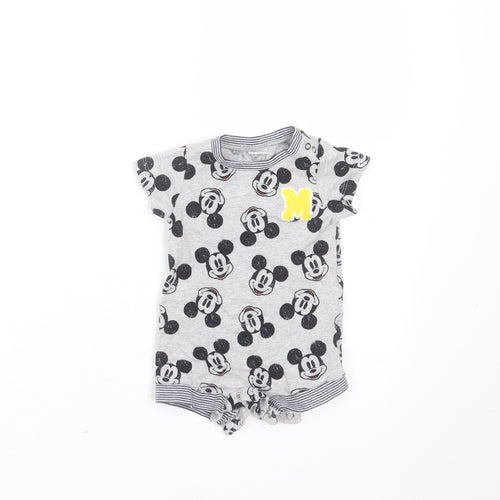 NEXT Baby Grey  Cotton Babygrow One-Piece Size Newborn   - mickey mouse