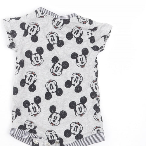 NEXT Baby Grey  Cotton Babygrow One-Piece Size Newborn   - mickey mouse