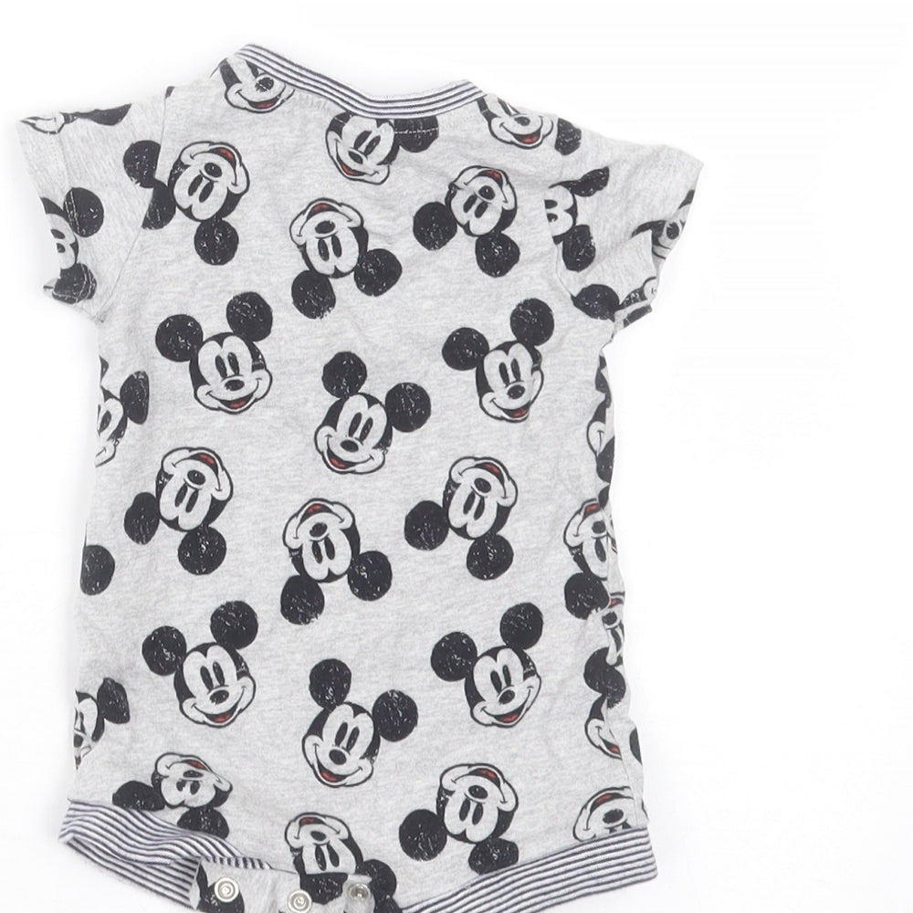 NEXT Baby Grey  Cotton Babygrow One-Piece Size Newborn   - mickey mouse