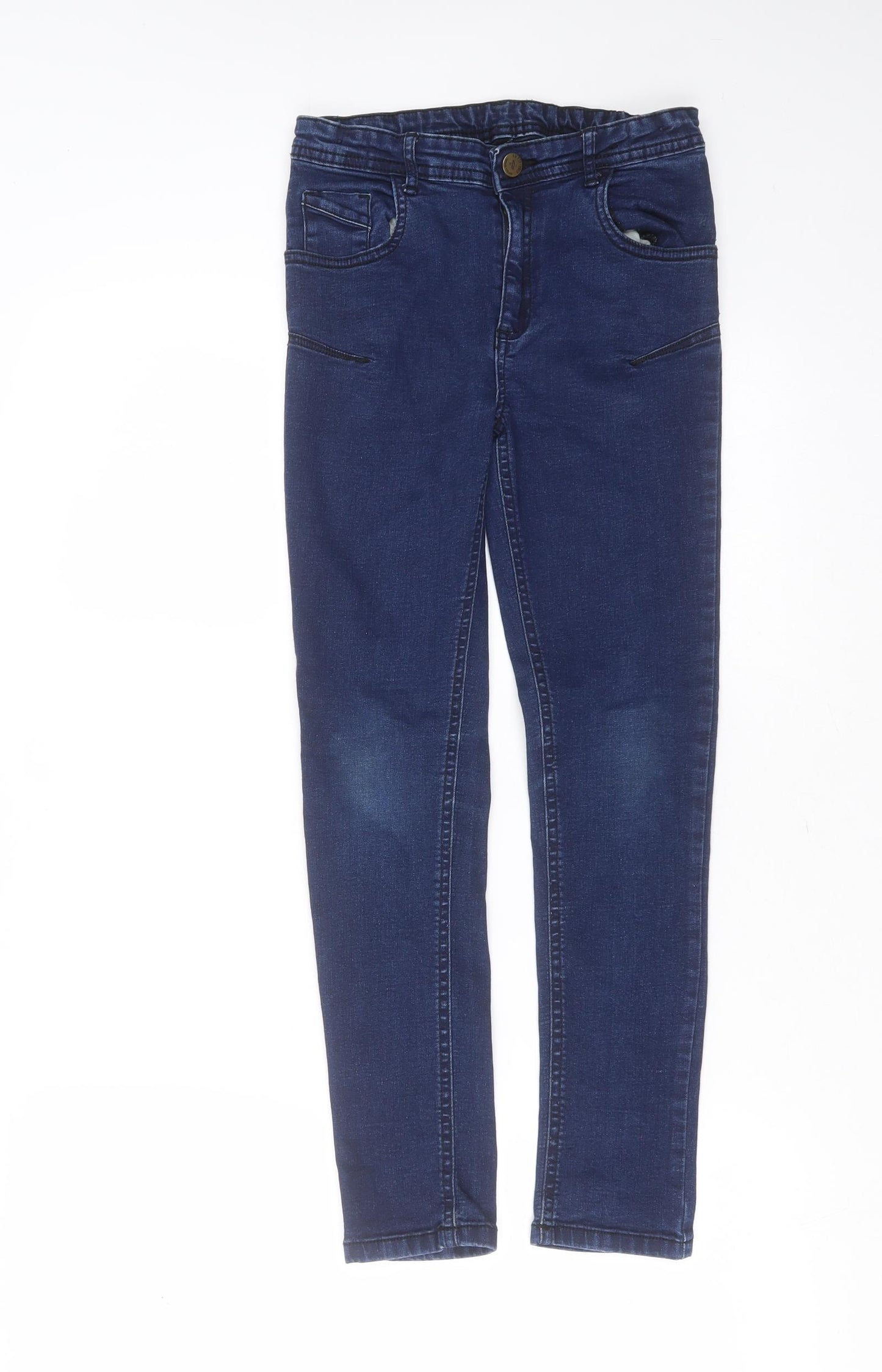 Nutmeg Girls Blue  Cotton Skinny Jeans Size 10-11 Years  Extra-Slim