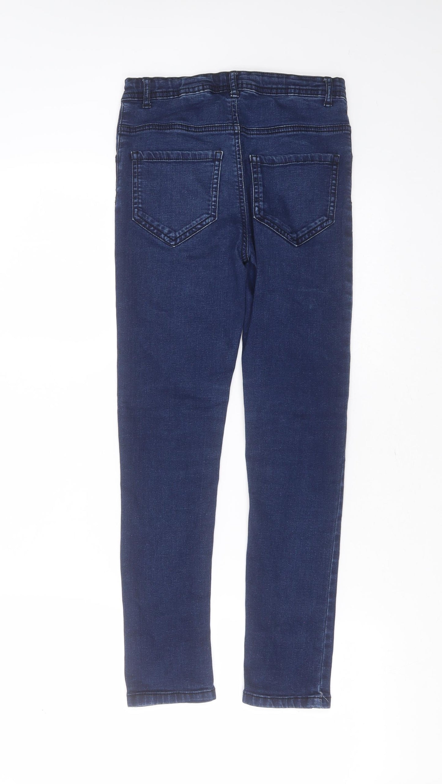 Nutmeg Girls Blue  Cotton Skinny Jeans Size 10-11 Years  Extra-Slim