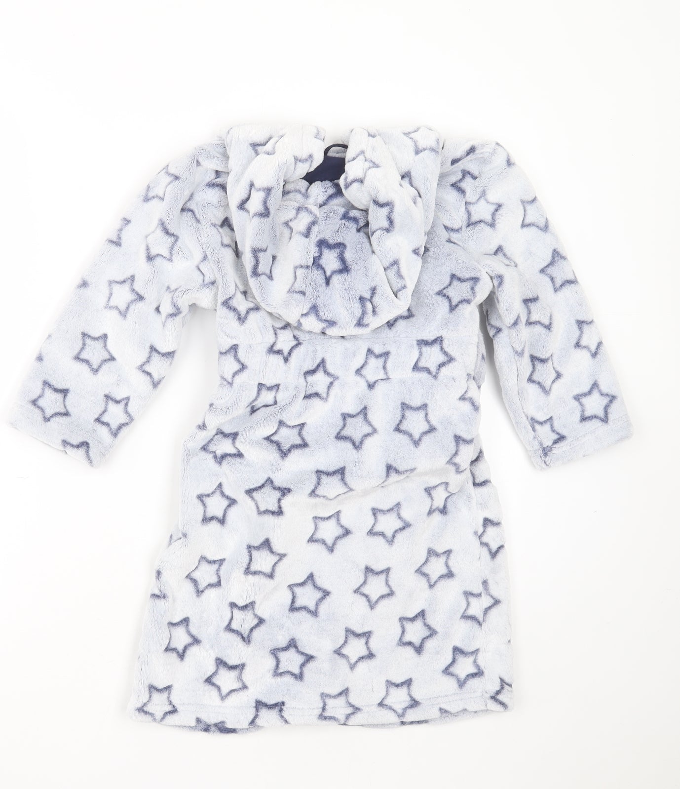 Mothercare Girls Blue Geometric Polyester Top Robe Size M  Tie - Star Pattern