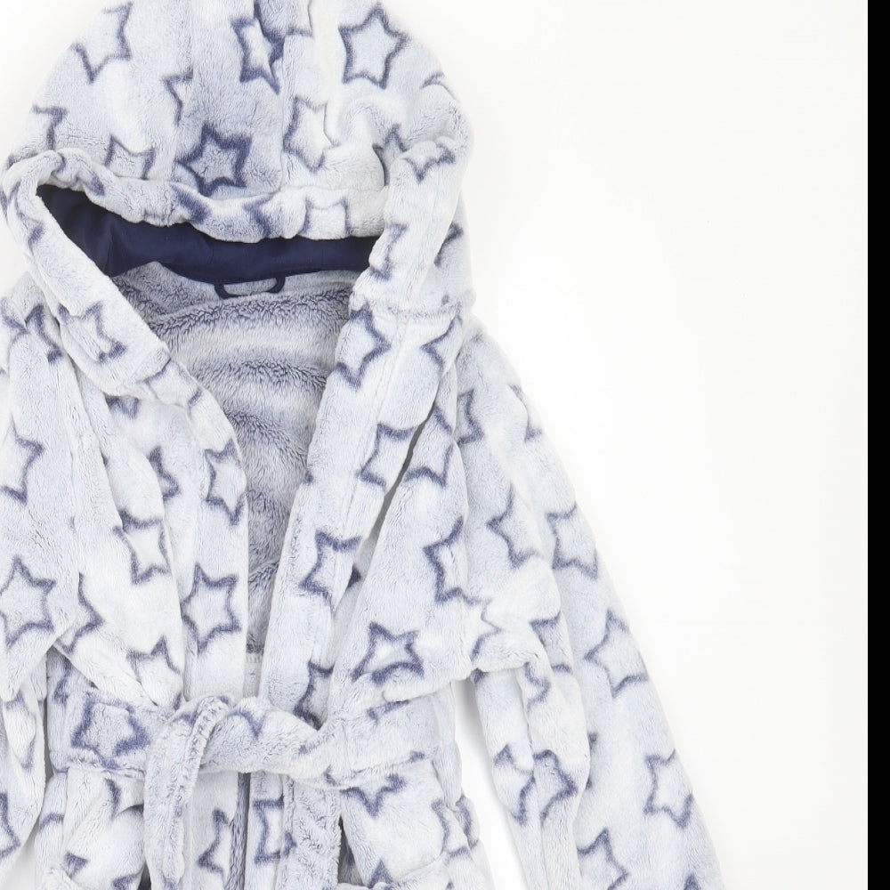 Mothercare Girls Blue Geometric Polyester Top Robe Size M  Tie - Star Pattern