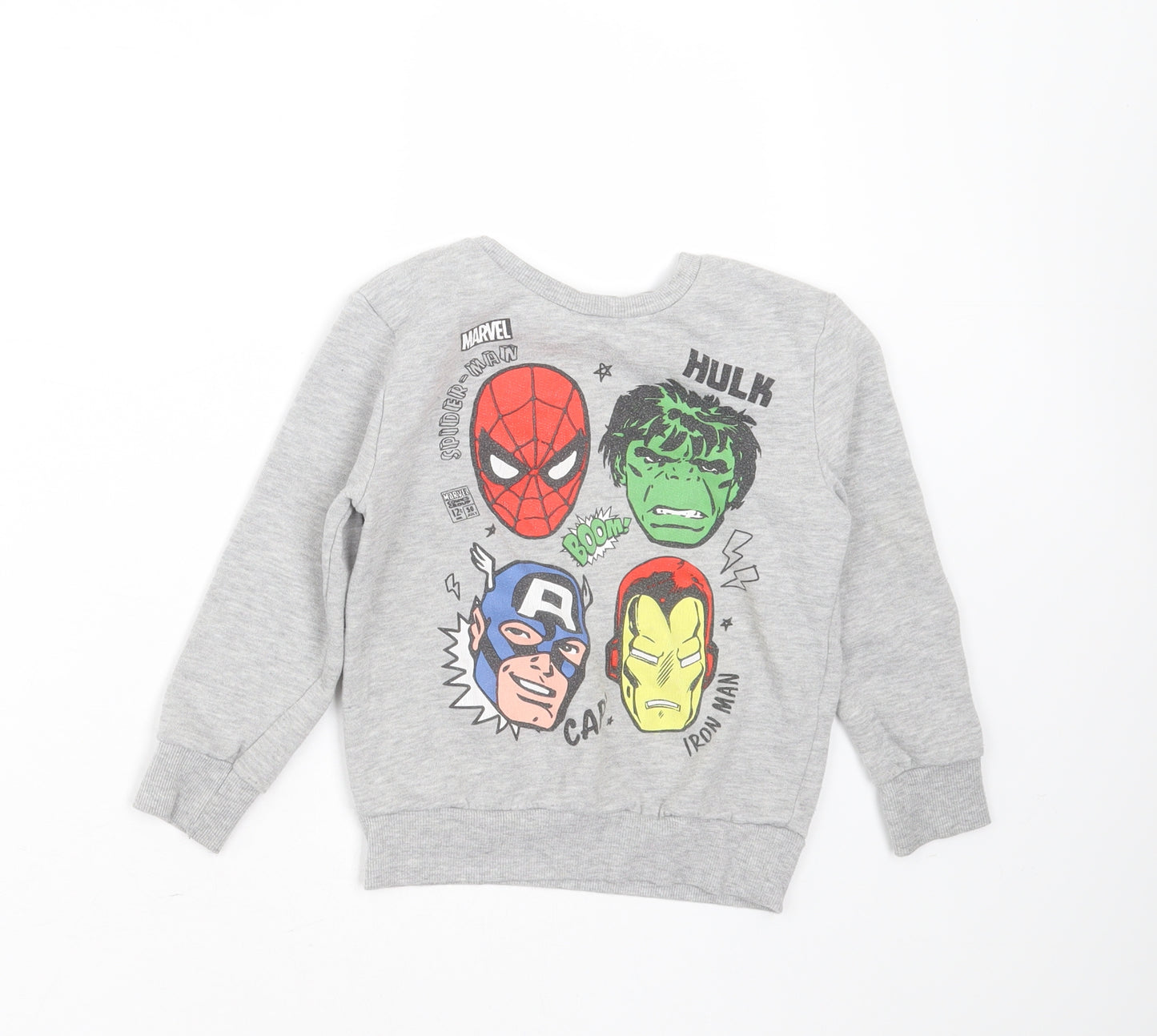 George Boys Grey  Cotton Pullover Sweatshirt Size 4-5 Years   - marvel