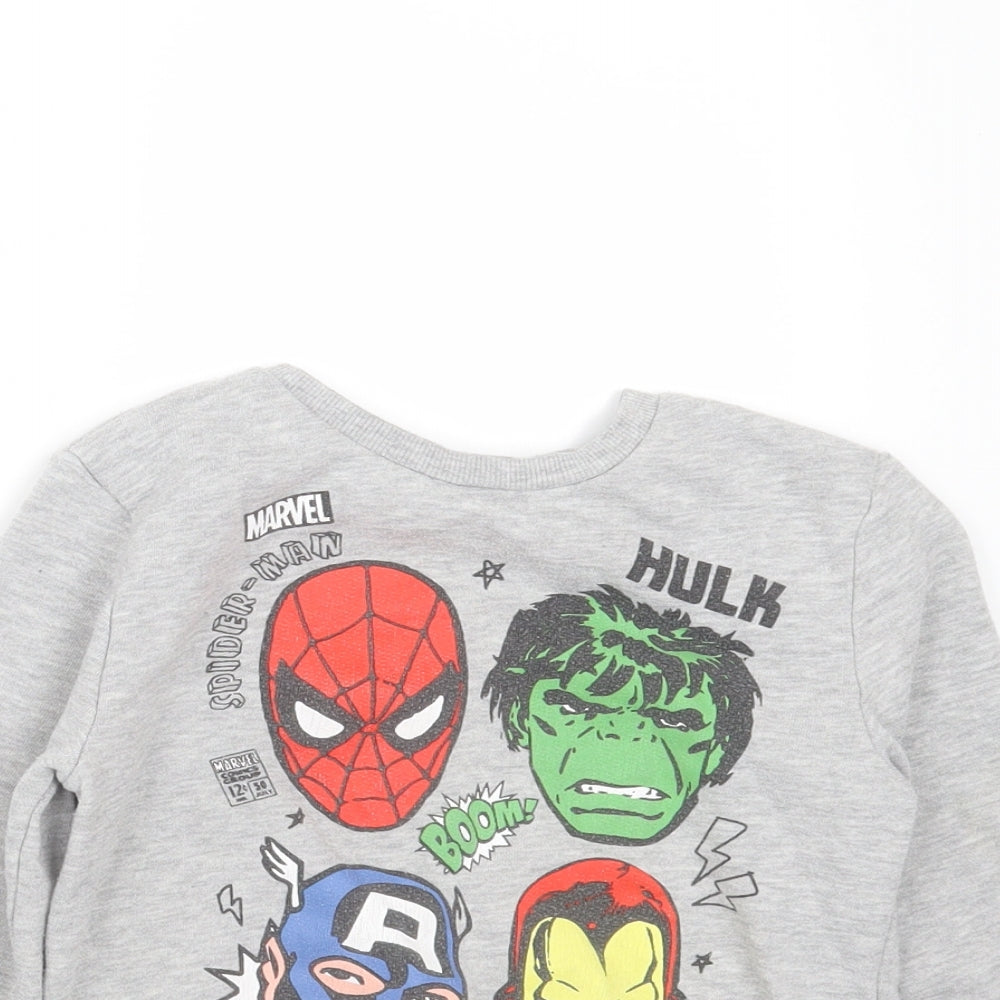 George Boys Grey  Cotton Pullover Sweatshirt Size 4-5 Years   - marvel