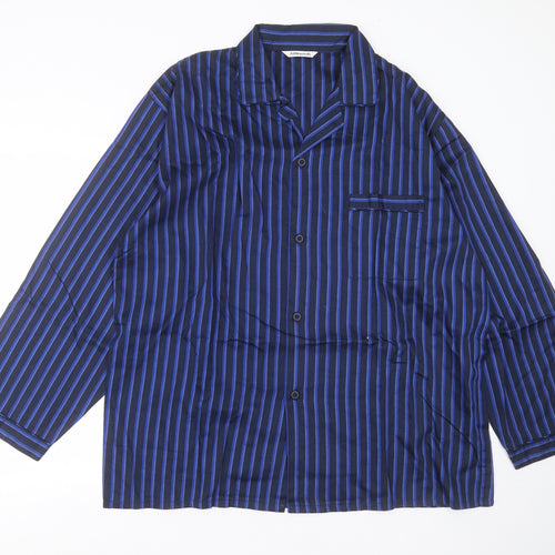 Littlewoods Mens Blue Striped Cotton  Pyjama Top Size XL  Button