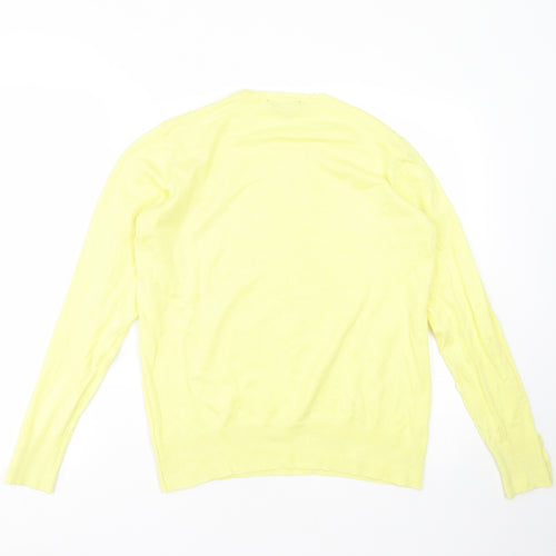 Dorothy Perkins Womens Yellow Round Neck  Viscose Pullover Jumper Size 14