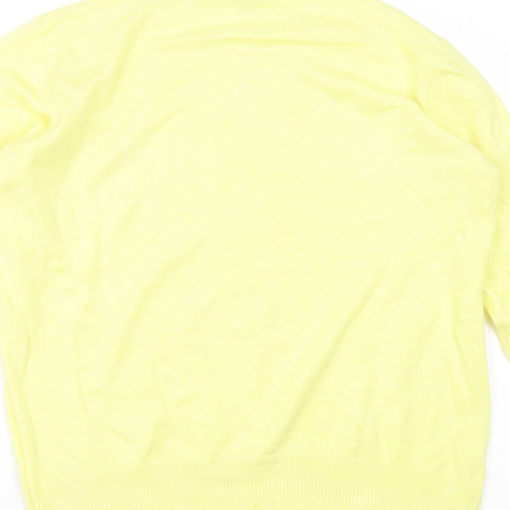 Dorothy Perkins Womens Yellow Round Neck  Viscose Pullover Jumper Size 14