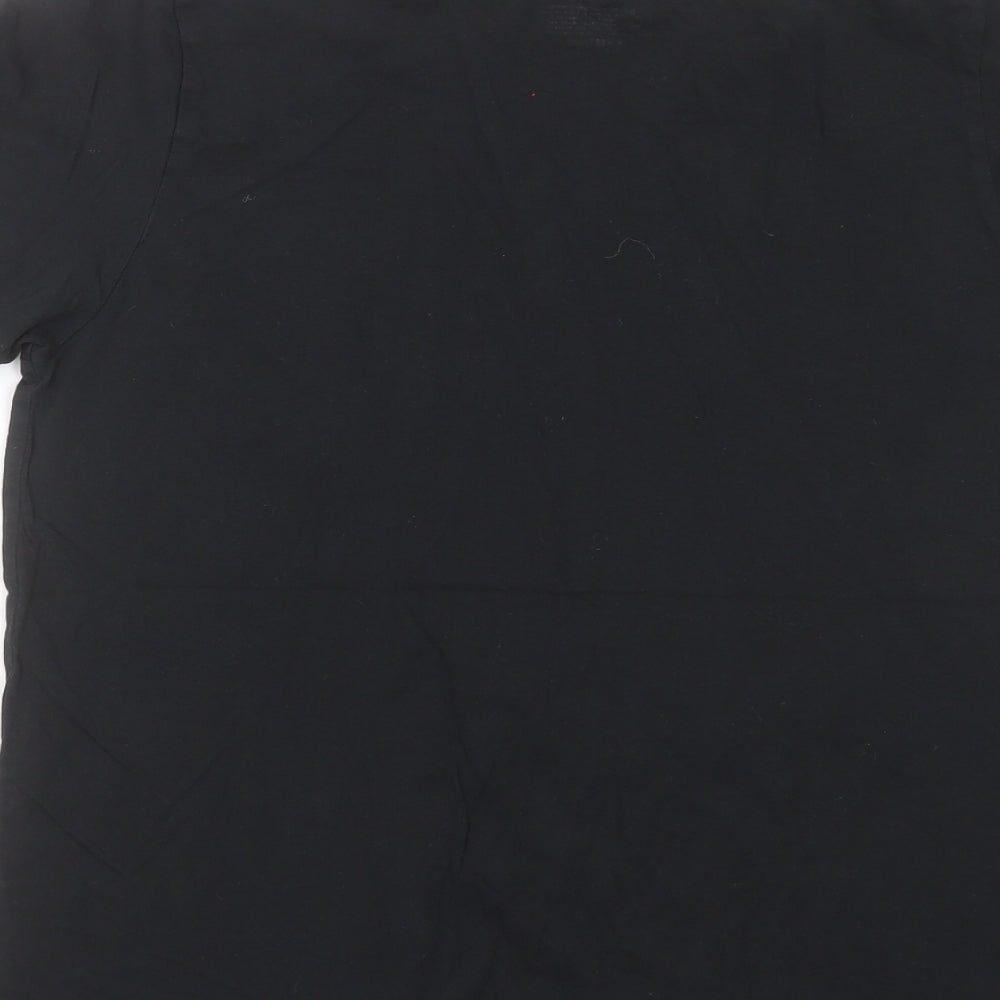 Champion Mens Black  Cotton  T-Shirt Size XL Round Neck