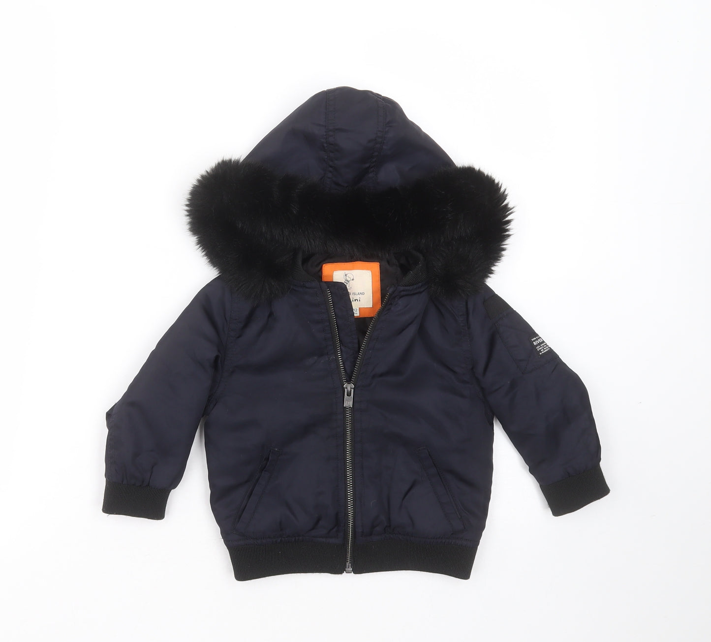 River Island Baby Blue   Bomber Jacket Jacket Size 9-12 Months   Zip