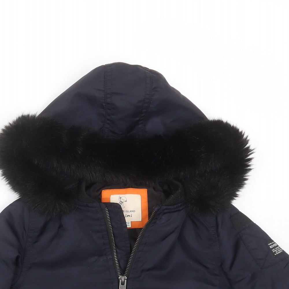 River Island Baby Blue   Bomber Jacket Jacket Size 9-12 Months   Zip