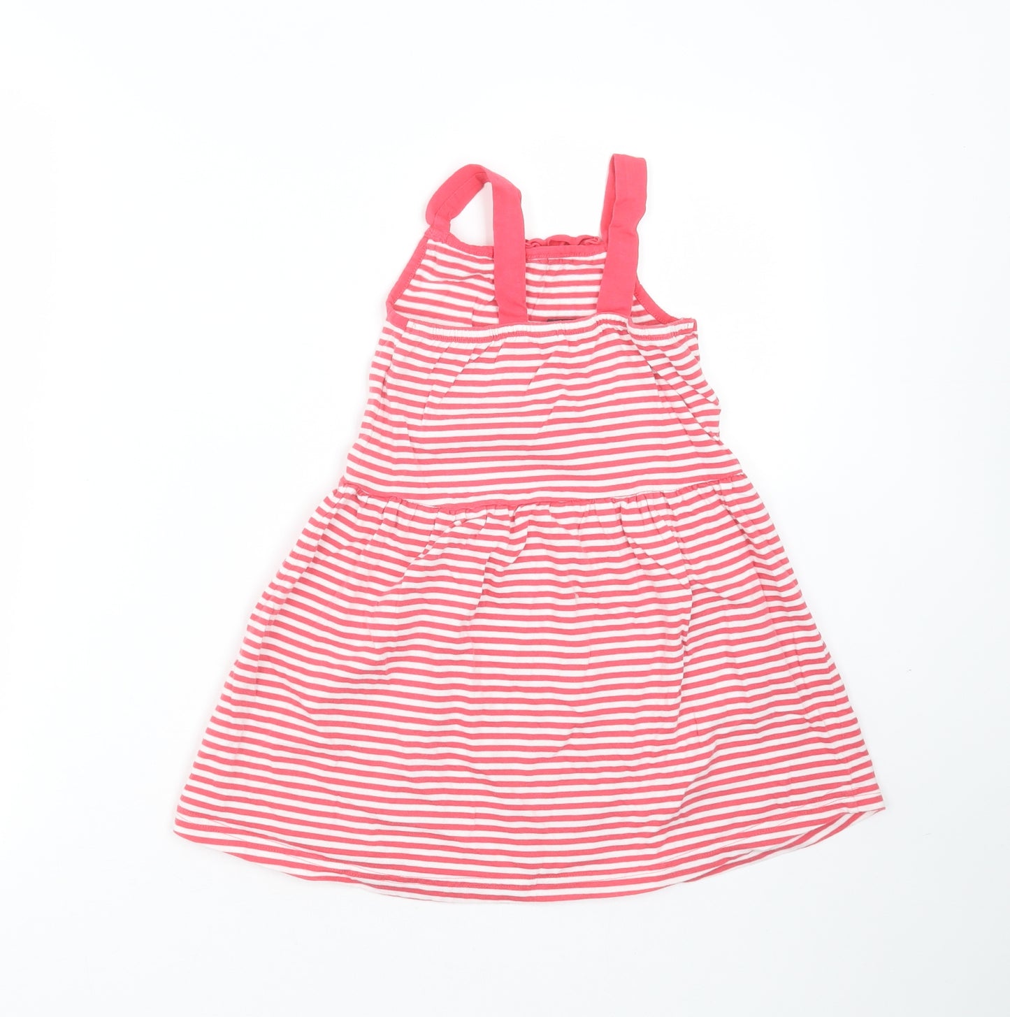 George Girls Pink Striped Cotton Fit & Flare  Size 4-5 Years  Round Neck