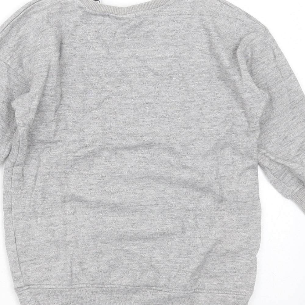 NEXT Girls Grey  Cotton Pullover Sweatshirt Size 4-5 Years   - minnie mouse