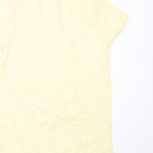 PLACE Girls Yellow  Cotton Basic T-Shirt Size 10 Years Round Neck  - snap queens