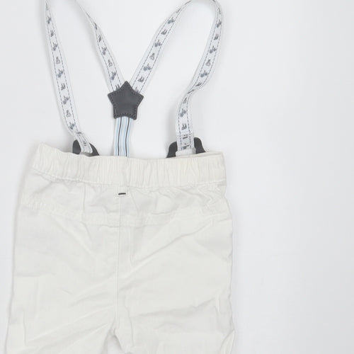 Nutmeg Baby White  Cotton  Trousers Size 9-12 Months   - with braces