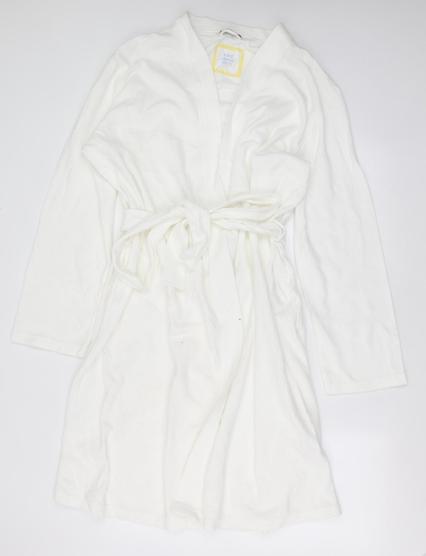 TU Womens White Check Cotton Top Robe Size XL  Tie
