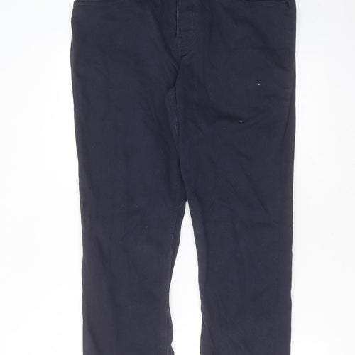 NEXT Mens Blue  Cotton Straight Jeans Size 32 in L28 in Slim Button - short Leg