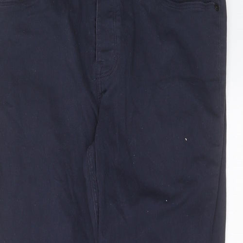 NEXT Mens Blue  Cotton Straight Jeans Size 32 in L28 in Slim Button - short Leg