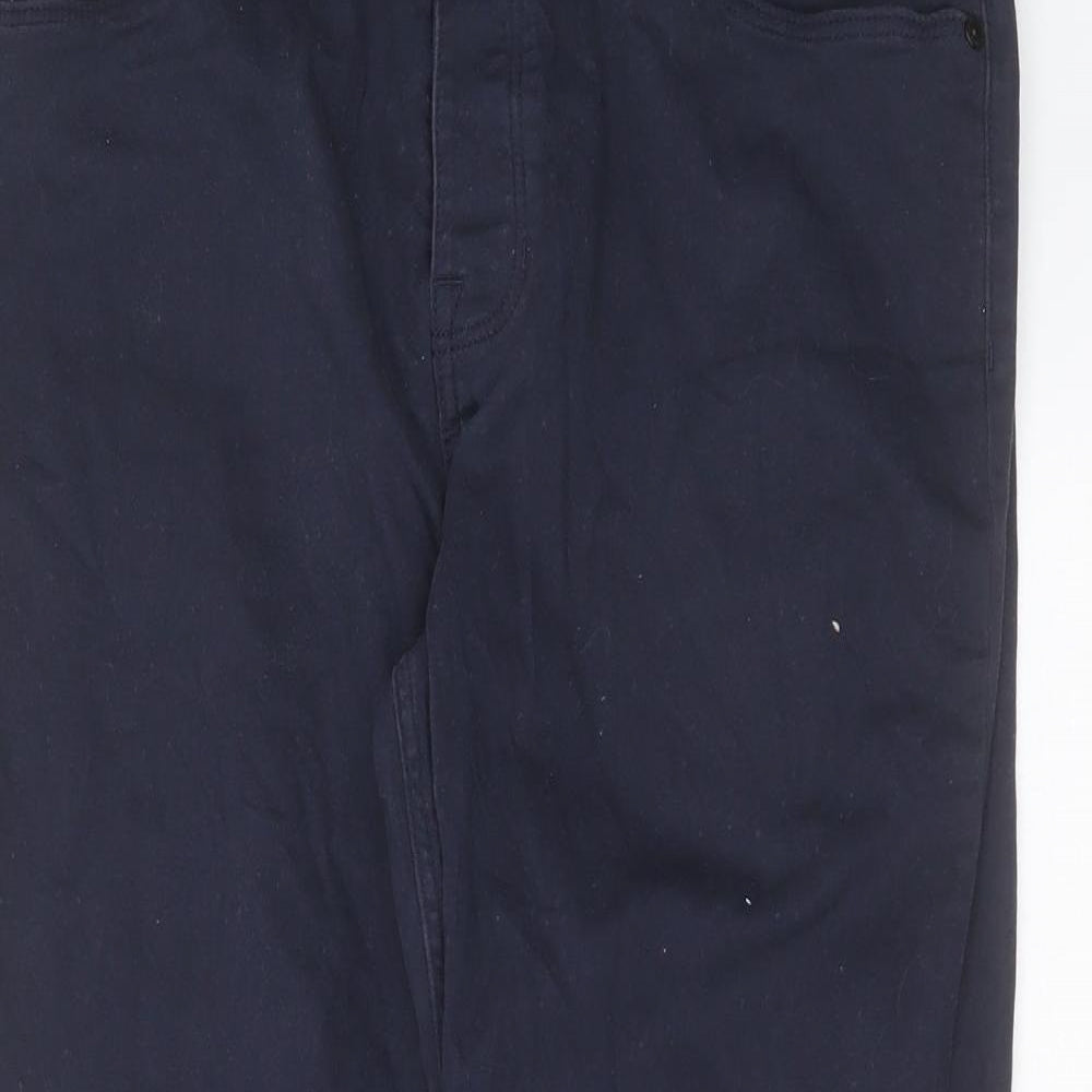 NEXT Mens Blue  Cotton Straight Jeans Size 32 in L28 in Slim Button - short Leg