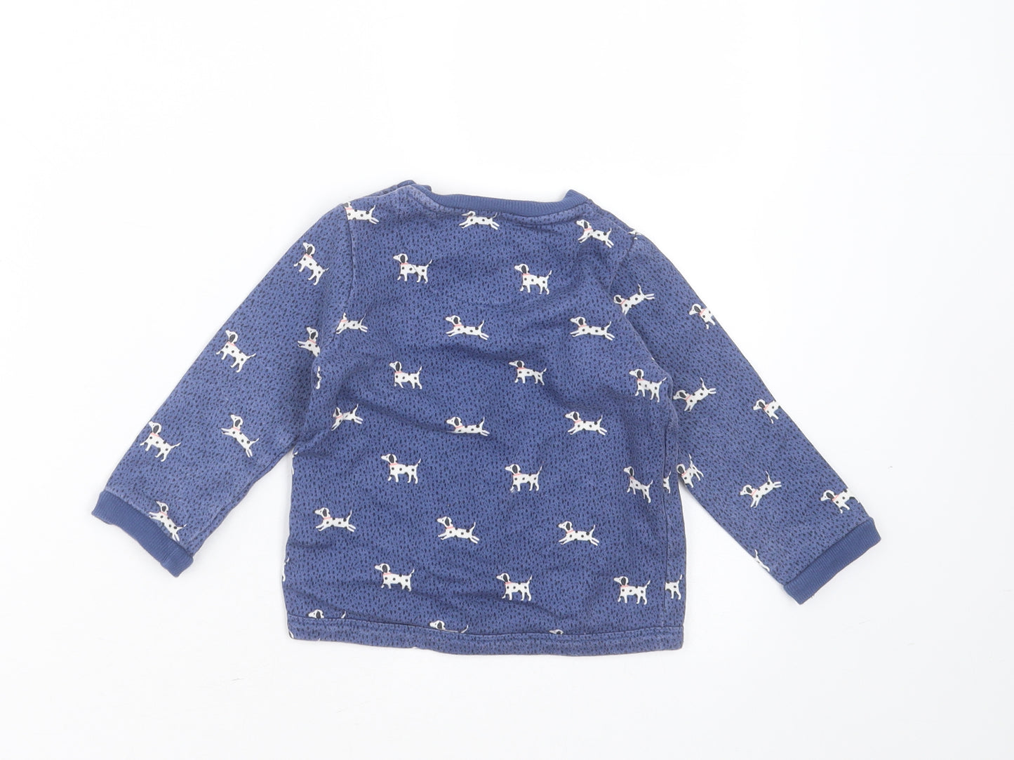 John Lewis Girls Blue  Cotton Pullover Jumper Size 9-12 Months   - dog sweatshirt