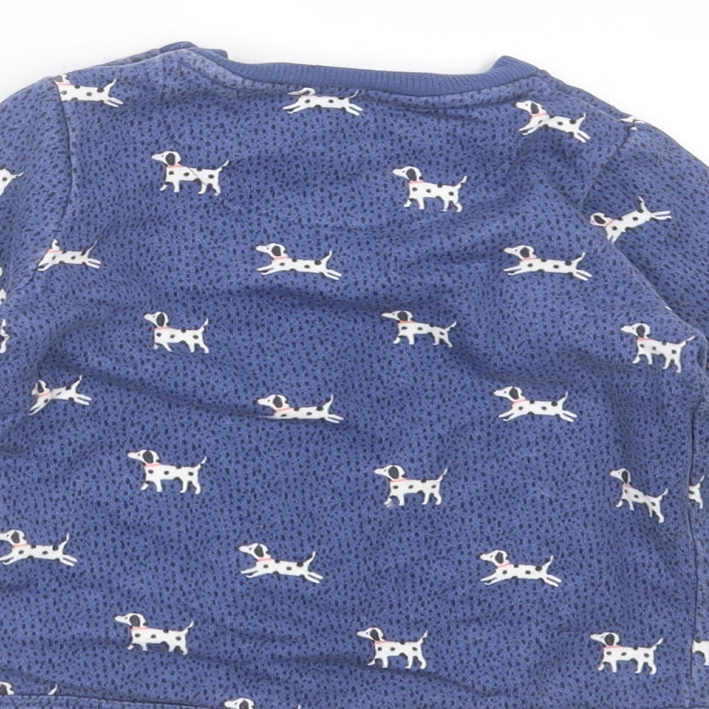 John Lewis Girls Blue  Cotton Pullover Jumper Size 9-12 Months   - dog sweatshirt