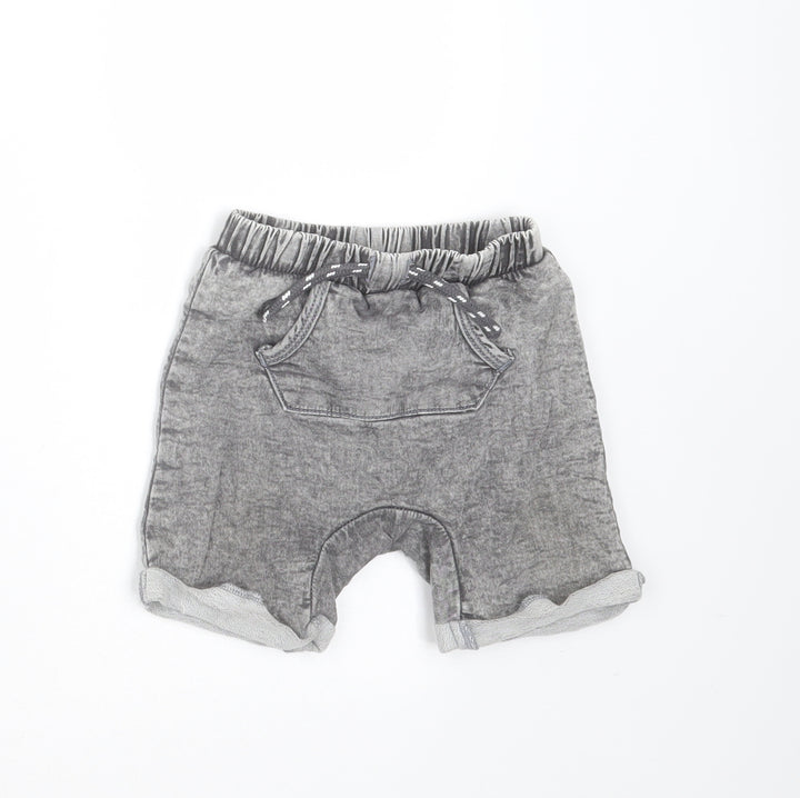 TU Baby Grey Cotton Trousers Size 9-12 Months Drawstring - shorts