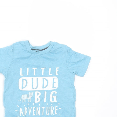 F&F Baby Blue  Cotton Babygrow One-Piece Size 9-12 Months   - little dude big adventure
