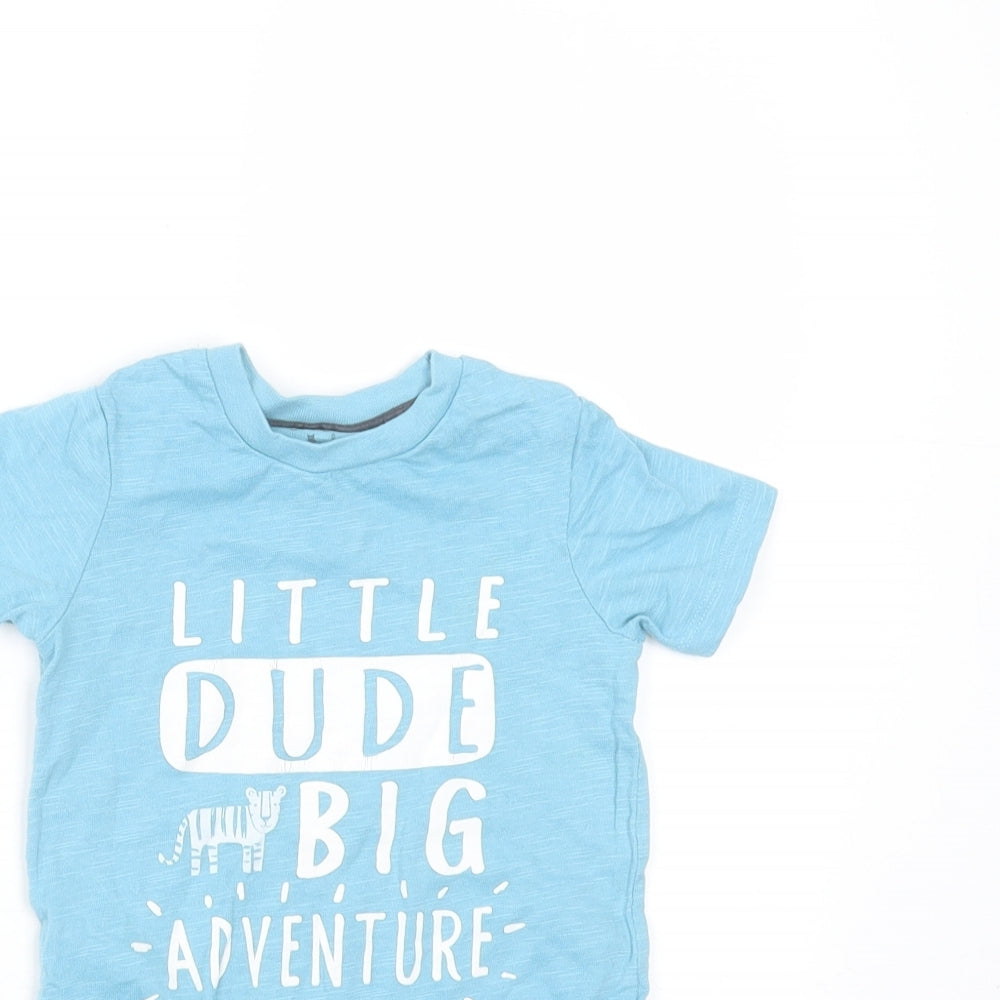 F&F Baby Blue  Cotton Babygrow One-Piece Size 9-12 Months   - little dude big adventure