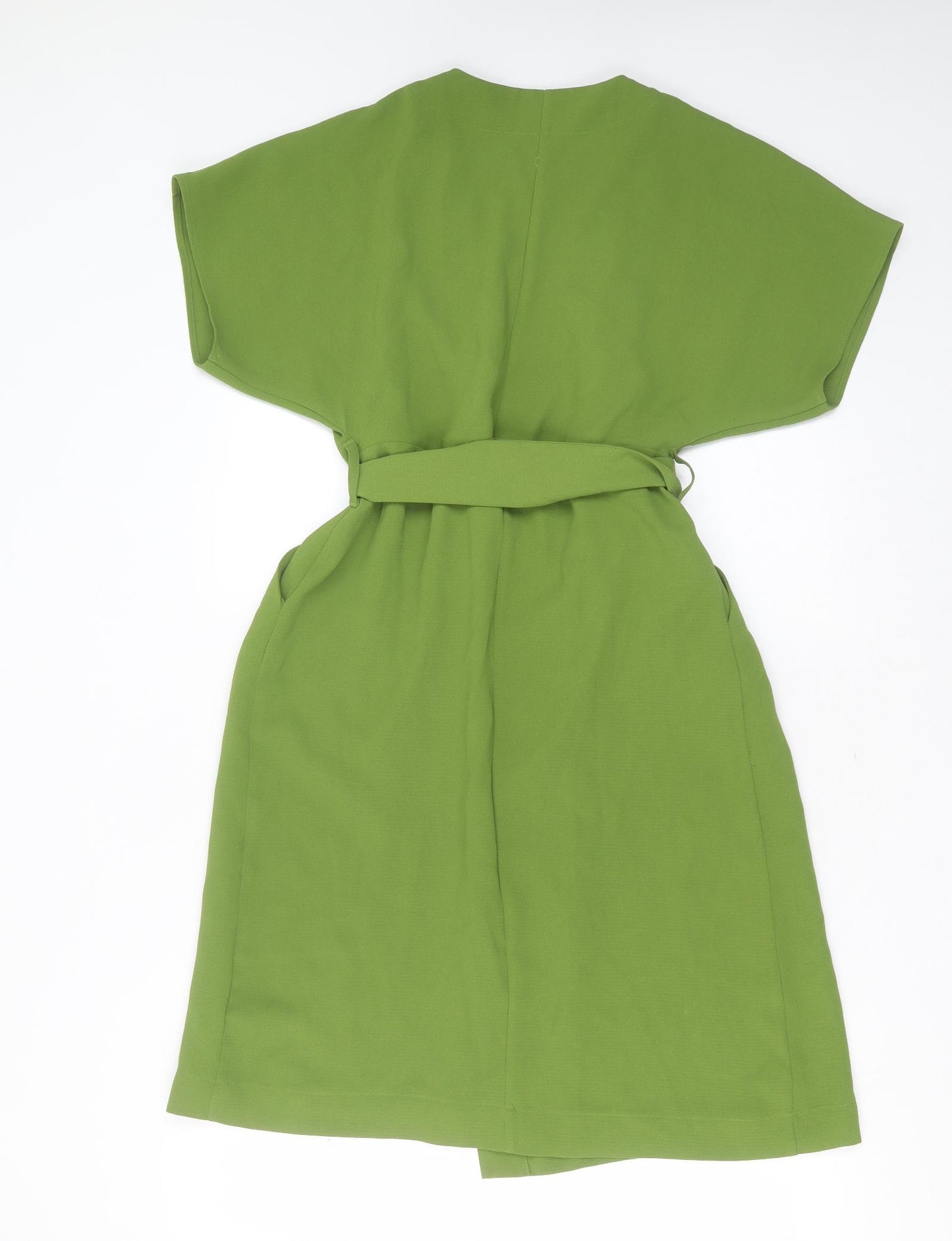Marks and Spencer Womens Green  Polyester Wrap Dress  Size 8  V-Neck