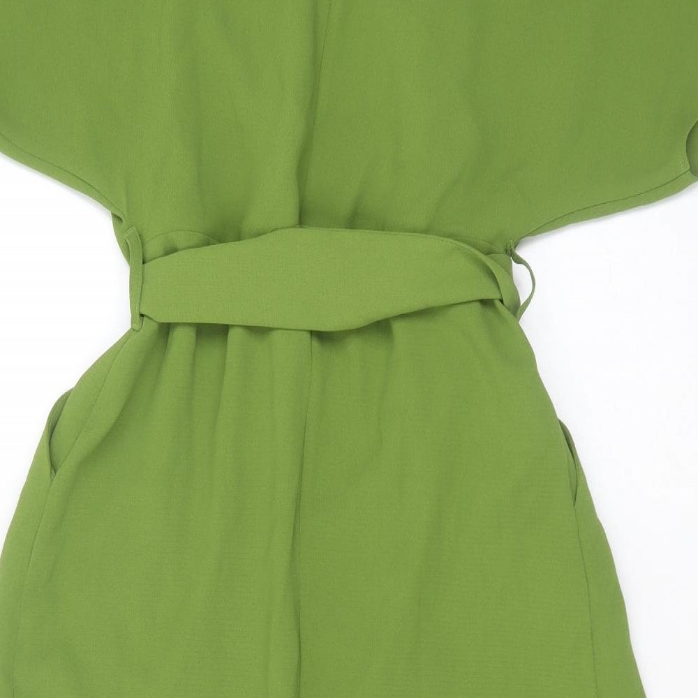Marks and Spencer Womens Green  Polyester Wrap Dress  Size 8  V-Neck