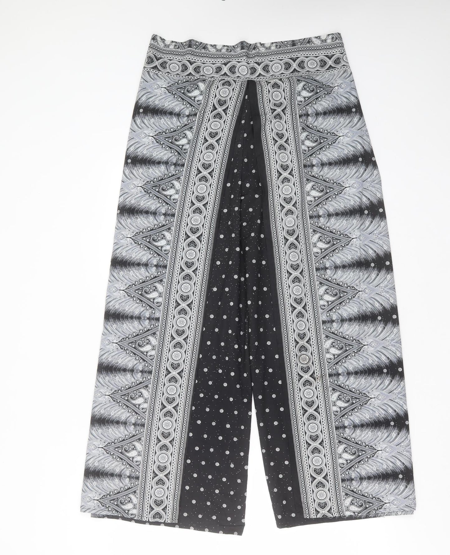 Preworn Womens Black Geometric Polyamide Trousers  Size L L28 in Regular