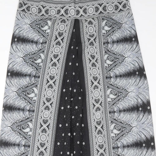 Preworn Womens Black Geometric Polyamide Trousers  Size L L28 in Regular