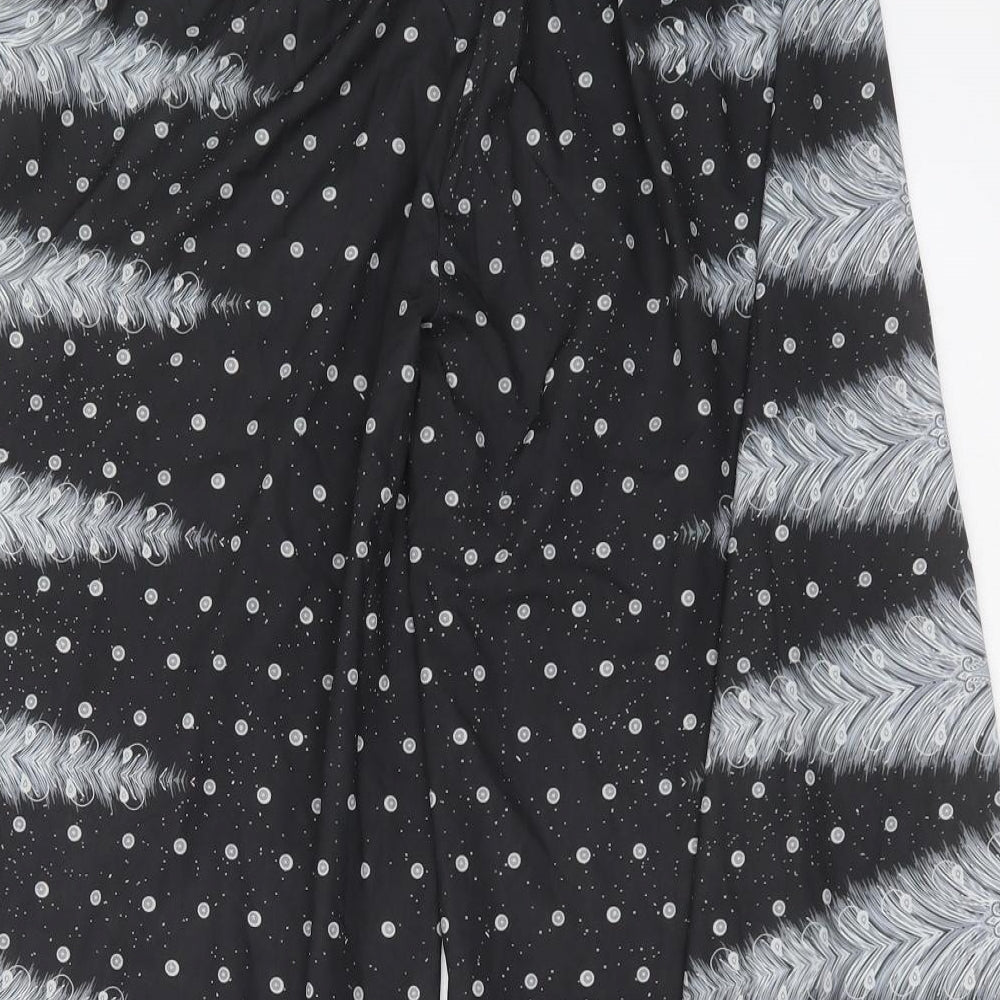 Preworn Womens Black Geometric Polyamide Trousers  Size L L28 in Regular