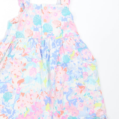 Joules Girls Multicoloured Floral Cotton T-Shirt Dress  Size 12-18 Months  Square Neck