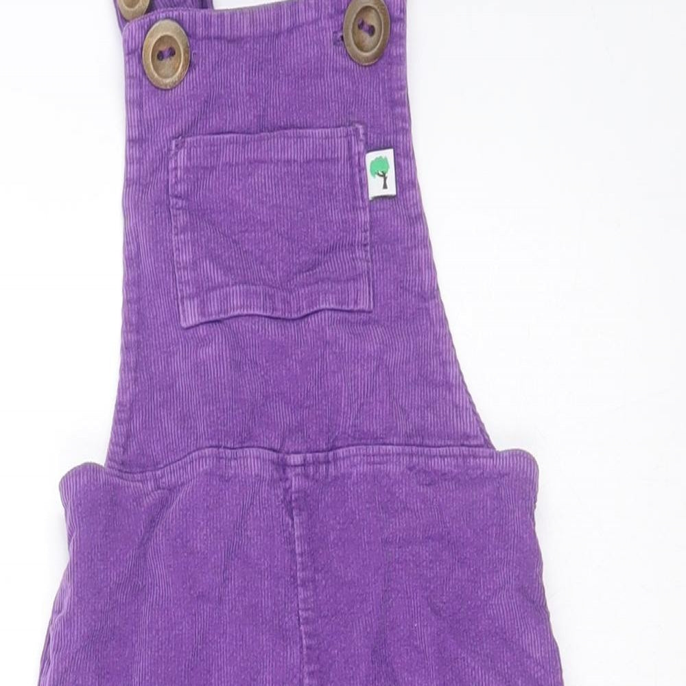 olive & vince Girls Purple  Cotton Dungaree Outfit/Set Size 18-24 Months