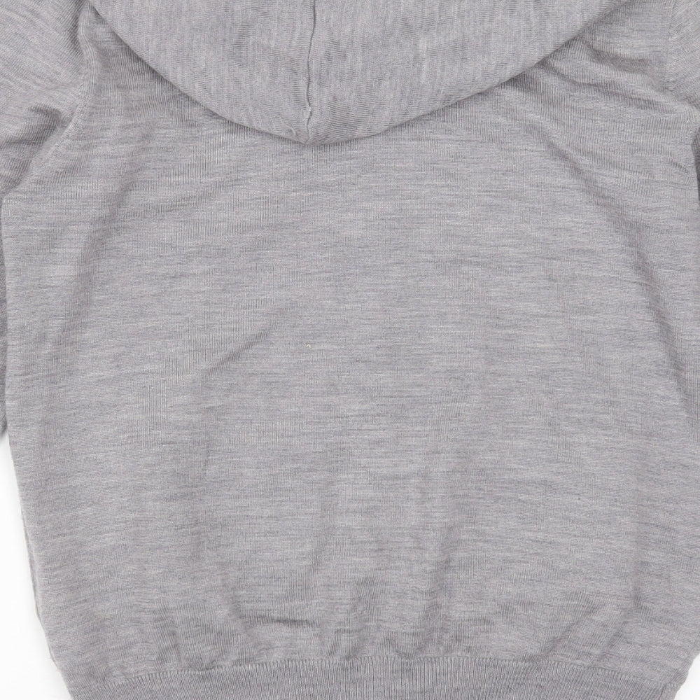 H&M Mens Grey  Wool Full Zip Hoodie Size M