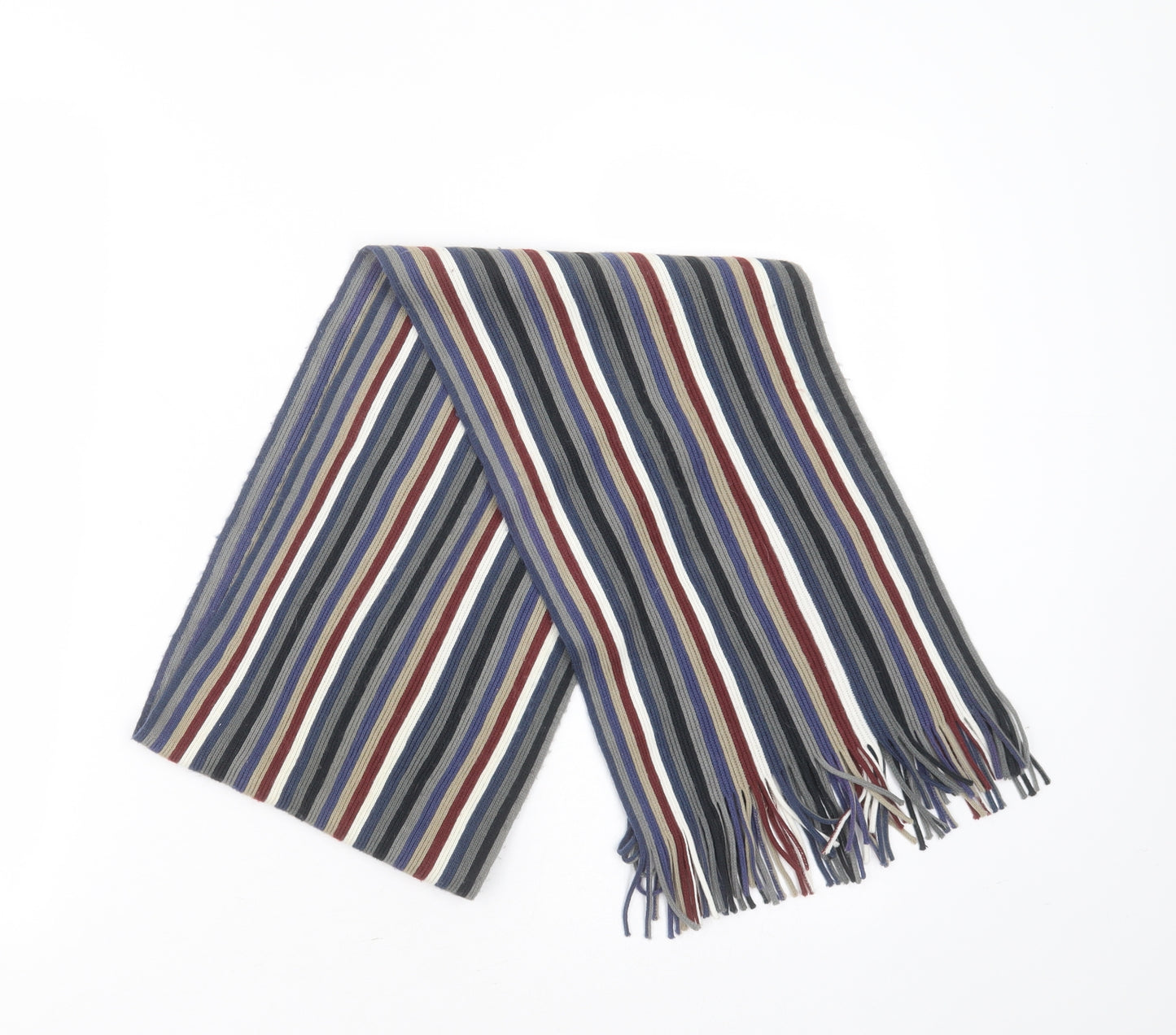 Burton Mens Multicoloured Striped Acrylic Scarf  One Size