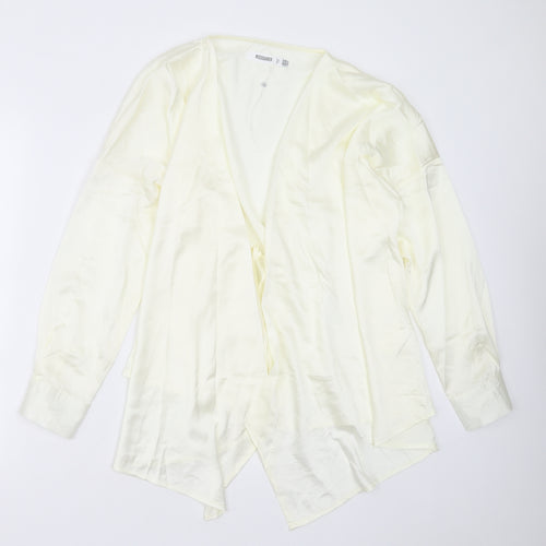 Missguided Womens Yellow  Polyester Basic Blouse Size 10 V-Neck