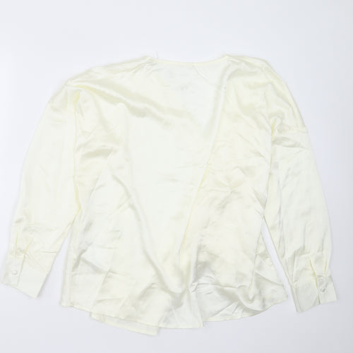 Missguided Womens Yellow  Polyester Basic Blouse Size 10 V-Neck