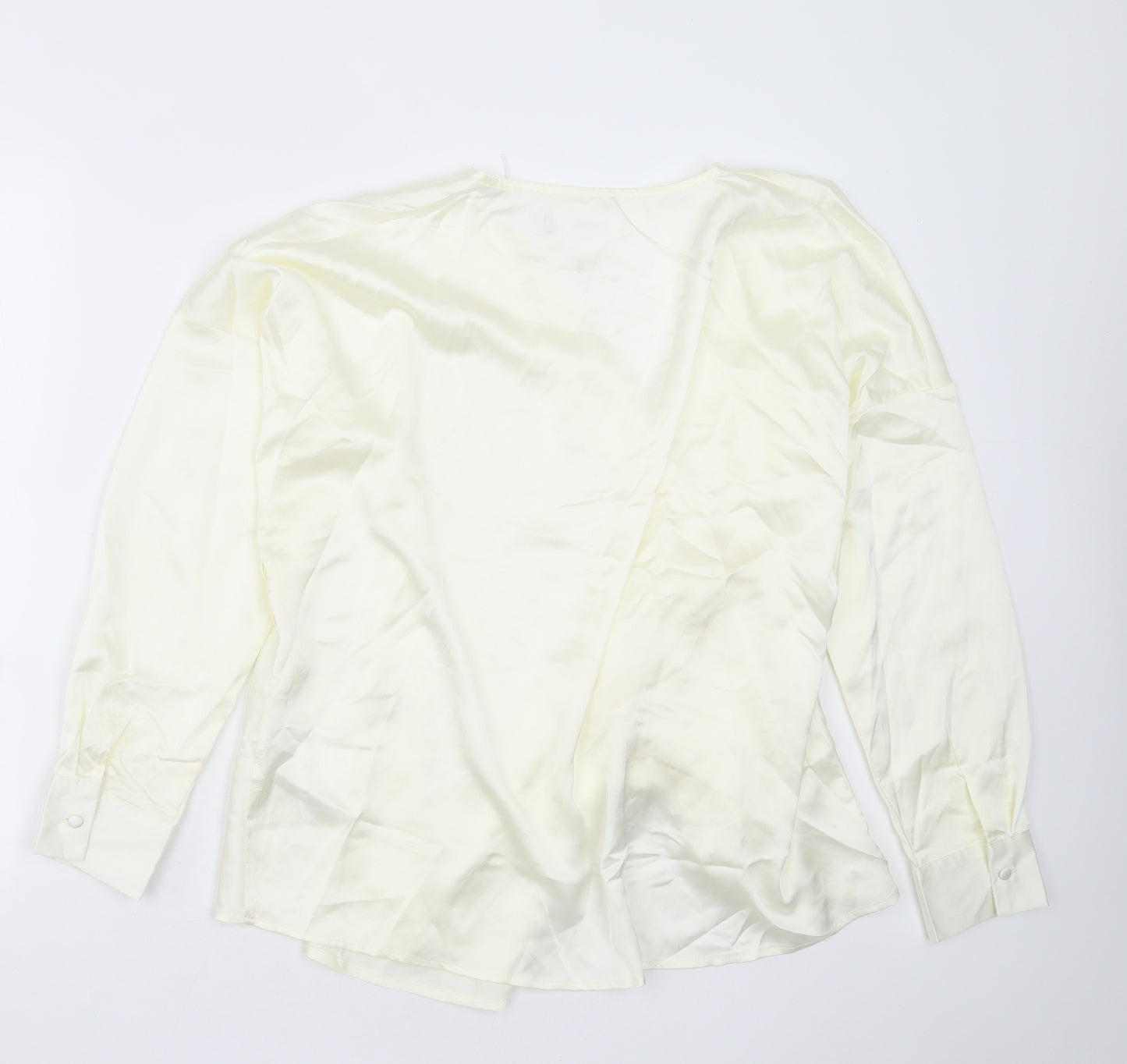 Missguided Womens Yellow  Polyester Basic Blouse Size 10 V-Neck