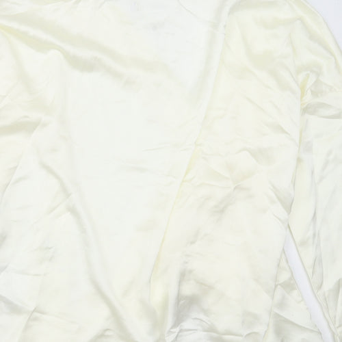 Missguided Womens Yellow  Polyester Basic Blouse Size 10 V-Neck