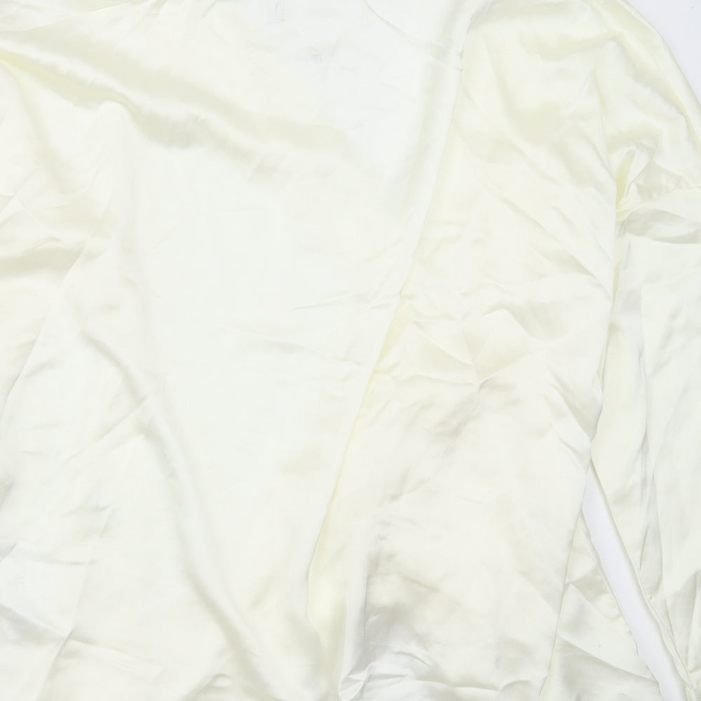 Missguided Womens Yellow  Polyester Basic Blouse Size 10 V-Neck