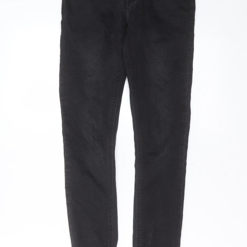 ASOS Womens Black  Cotton Skinny Jeans Size 26 in L29 in Extra-Slim Zip