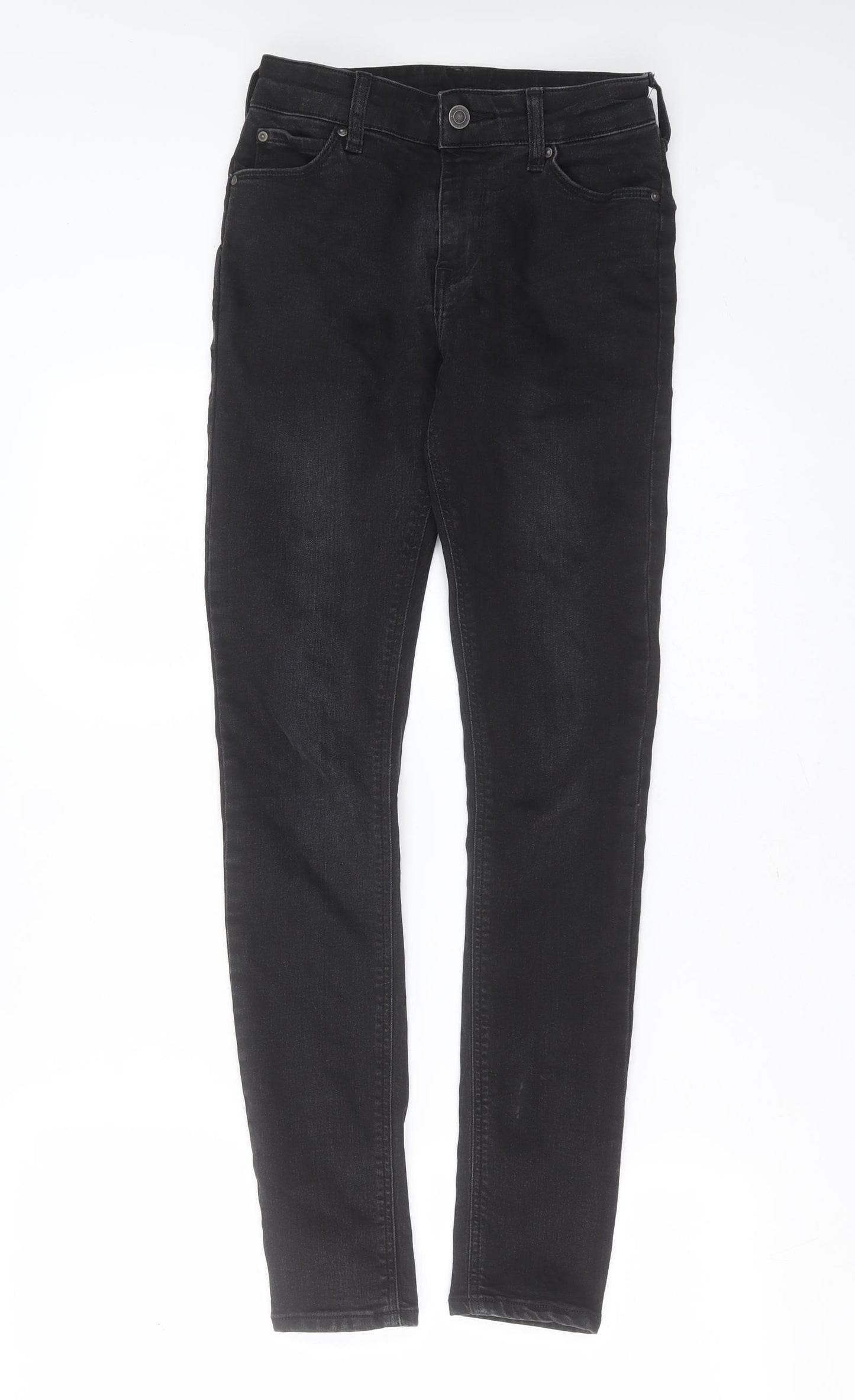 ASOS Womens Black  Cotton Skinny Jeans Size 26 in L29 in Extra-Slim Zip