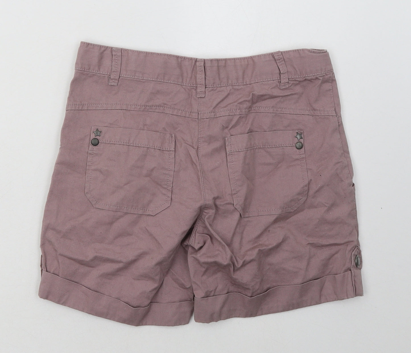 Vertbaudet Girls Purple  Cotton Bermuda Shorts Size 14 Years  Regular Buckle