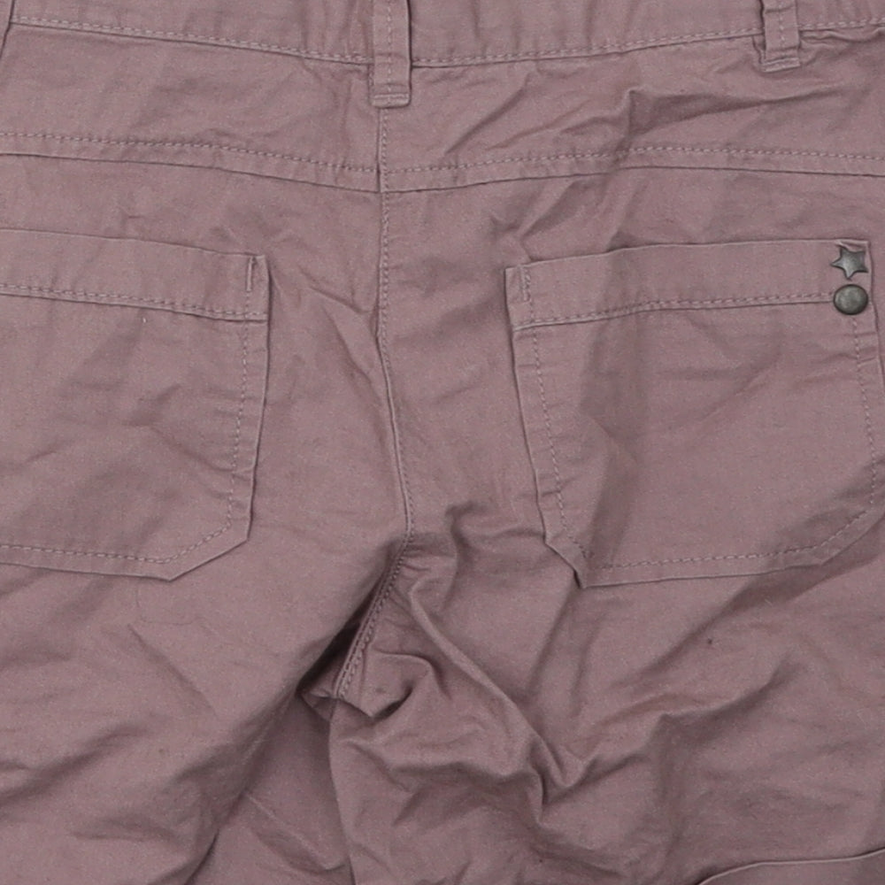 Vertbaudet Girls Purple  Cotton Bermuda Shorts Size 14 Years  Regular Buckle