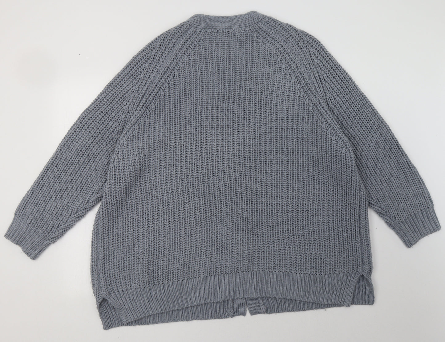 George Womens Blue V-Neck  Acrylic Cardigan Jumper Size 26