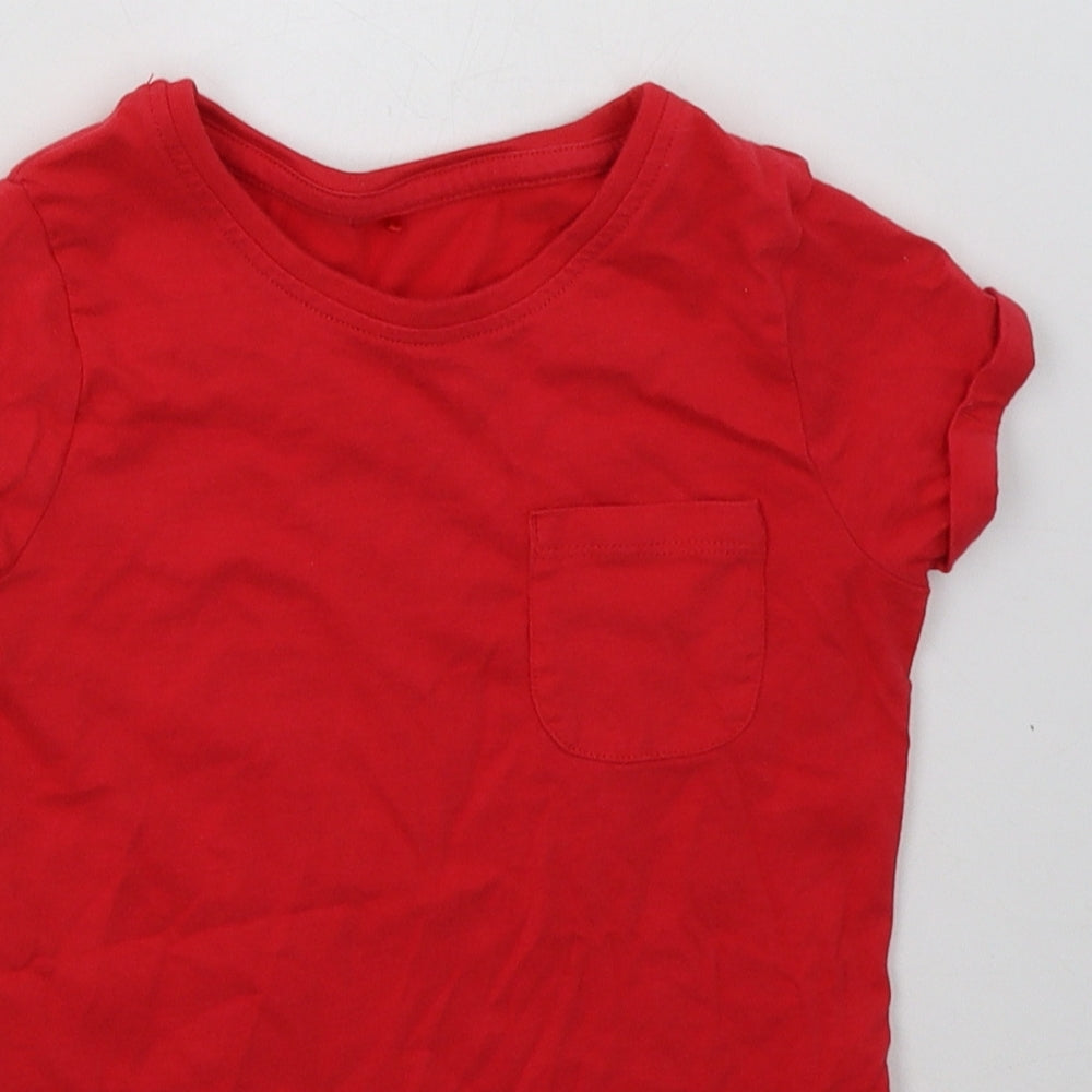 George Girls Pink  Cotton Basic T-Shirt Size 8-9 Years Crew Neck Pullover